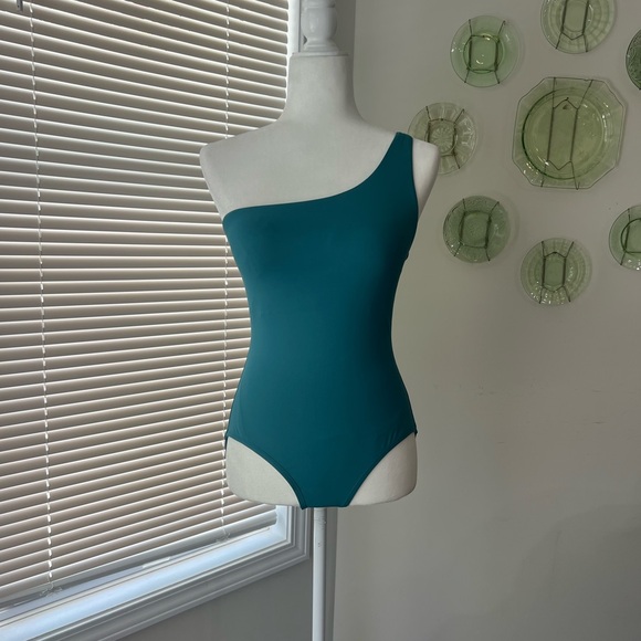 Andie Other - Andie One Shoulder Teal Swimsuit | Size M | Originally $135
